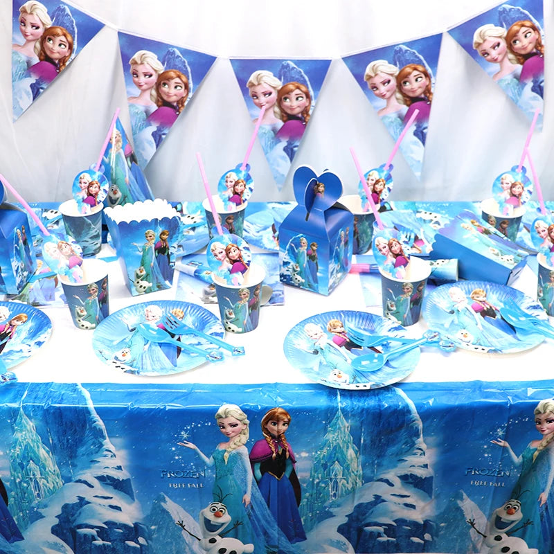 Enchanting Frozen Anna & Elsa Birthday Party Supplies – Disposable Tableware, Plates, Cups, Napkins, Balloons for Kids & Baby Showers