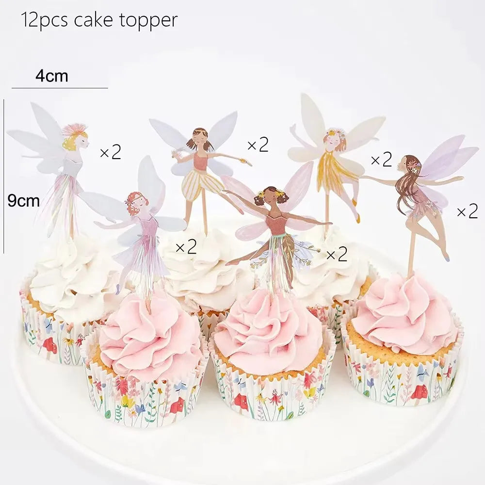 Whimsical Pink Butterfly Fairy Disposable Tableware Set – Perfect for Girls' Birthday Parties, Weddings, and Baby Showers!