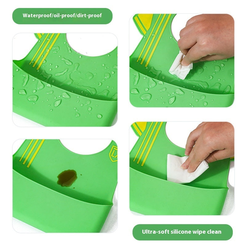 CleanGuard Anti-Dirty Baby Self-Eating Bib – Waterproof, Easy-Clean & Comfortable Design | Essential Feeding Accessory for Mess-Free Mealtime with Toddlers