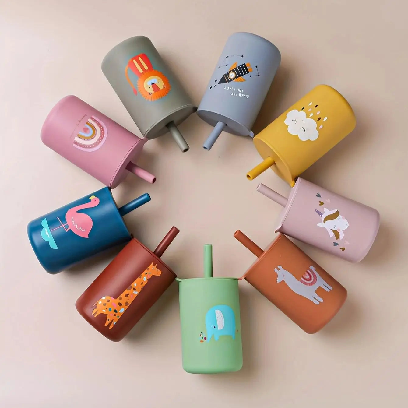 Leakproof Silicone Baby Straw Cup - Safe, Anti-Hot Toddler Water Bottle for Easy Learning and Feeding