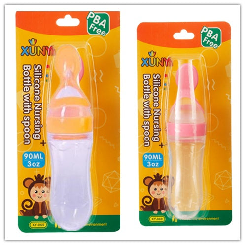 LoomiBaby Leakproof Silicone Baby Spoon Feeder