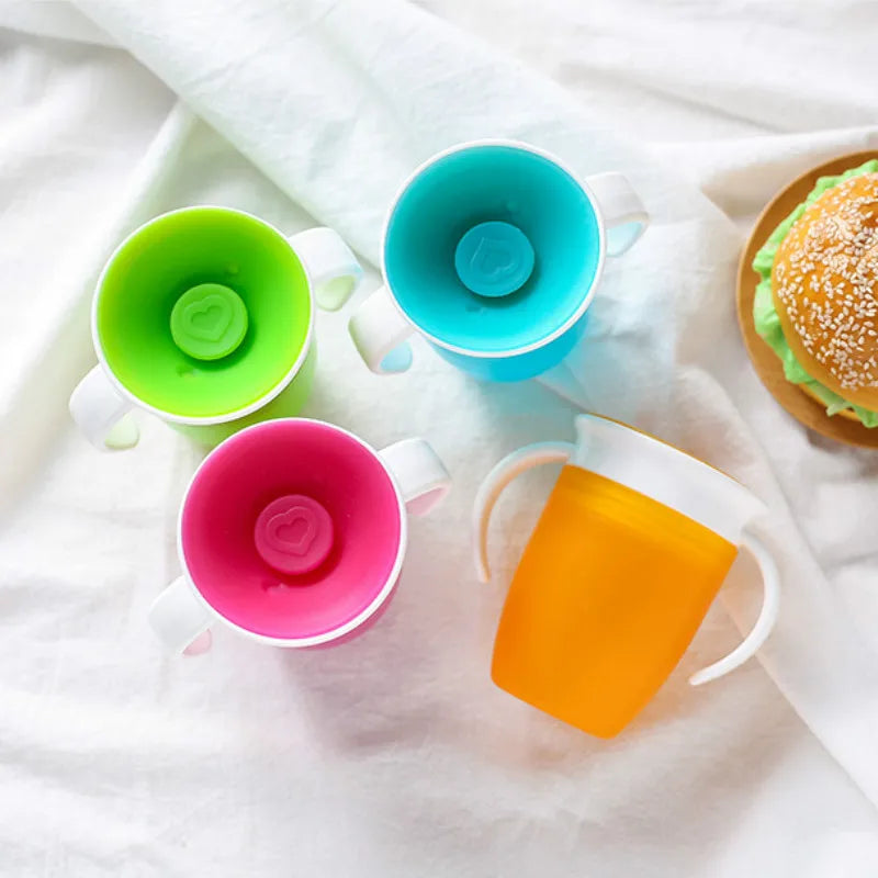 360° Rotating Baby Water Cup with Double Handle & Leakproof Flip Lid - Perfect Learning Drinking Cup for Infants
