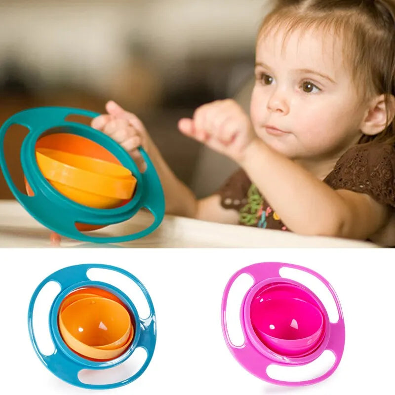 Revolutionary 360° Gyro Bowl - Spill-Resistant Feeding Dish for Kids & Baby Training