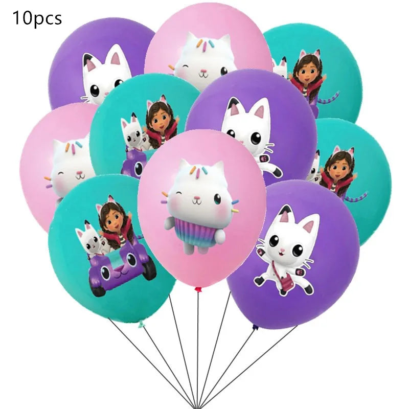 Charming Pink Gabby Dollhouse Birthday Party Supplies - Disposable Tableware, Cups, Plates, Balloons & Banners for Girls Baby Showers!