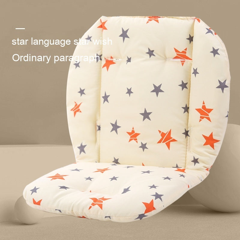 Baby seat cover with star pattern on a beige background