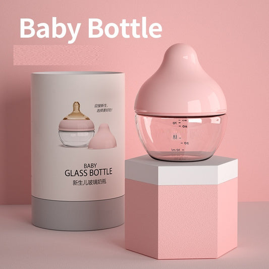 Starry Newborn Glass Feeding Bottle - Choke-Proof Wide Mouth Baby Bottle | Safe and Durable Small Bottle for Infant Feeding