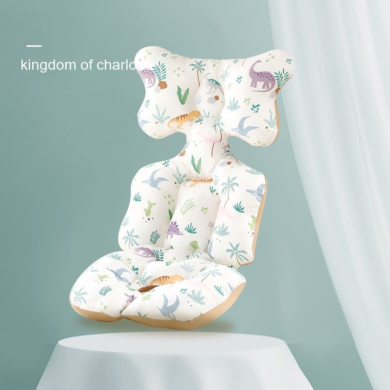 Baby seat with animal pattern on a light blue background