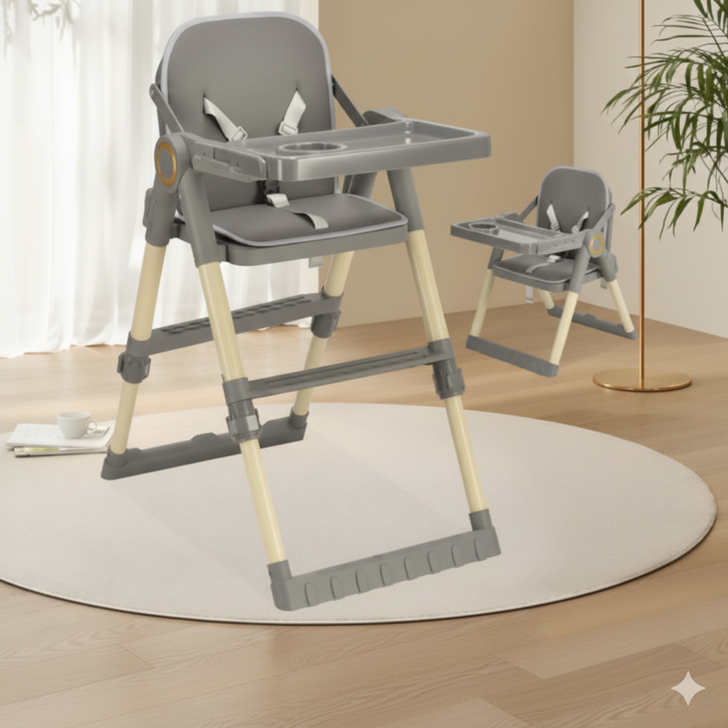 KonaTot High-Legged Baby Feeding Chair - Adjustable & Foldable Infant Seating for Ages 3 to 36 Months