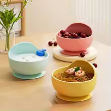 Vibrant Silicone Baby Feeding Bowl Set with Spoon - Waterproof and Easy Mealtime Solution!