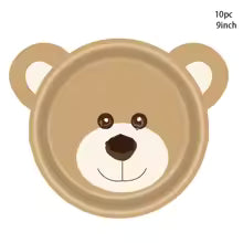Adorable Cartoon Bear Disposable Tableware - Perfect for Kids Birthday Parties & Baby Showers!