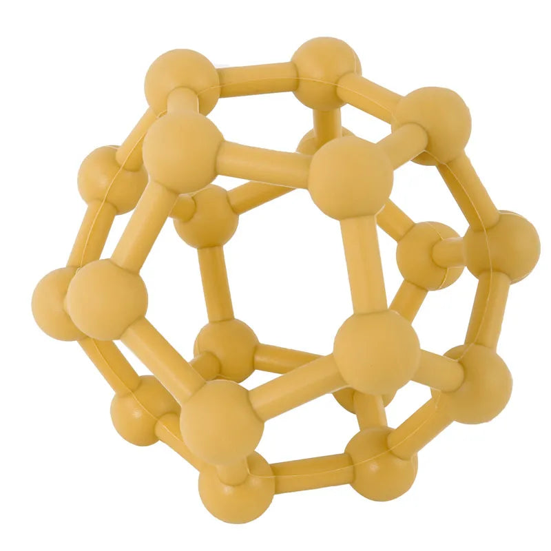 Yellow geometric molecular model on a white background