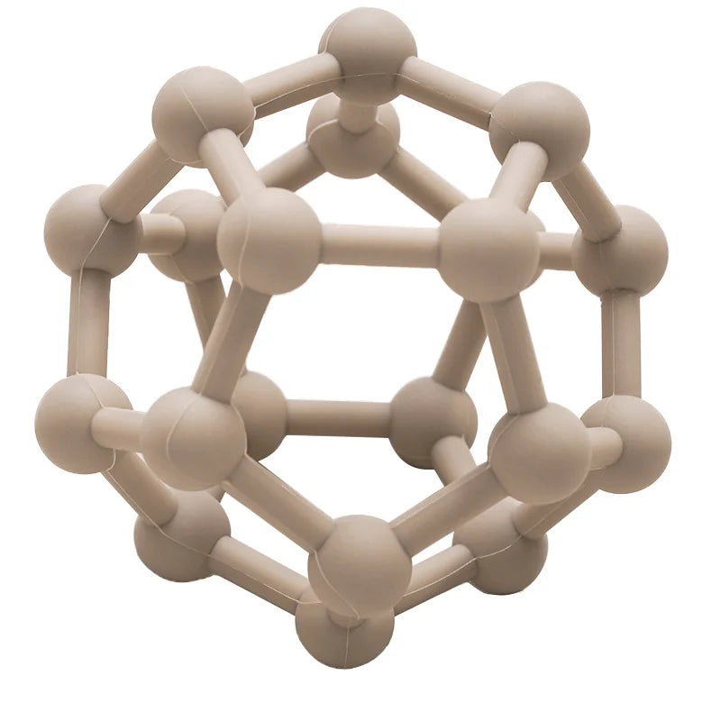 Beige molecular model on a white background