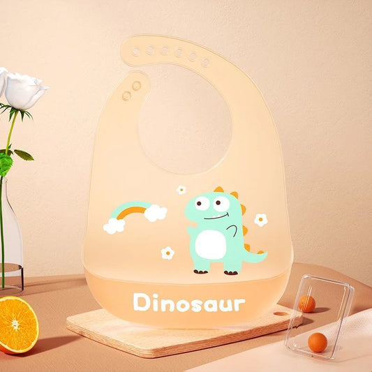 Lamp with dinosaur design on a wooden base against a beige background