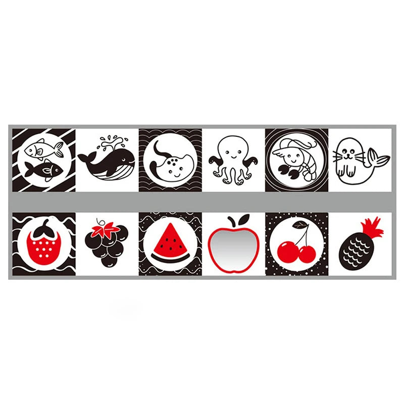 Set of black and white illustrations on a white background