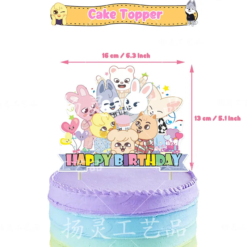 SKZ OOed Children Birthday Banner and Balloons