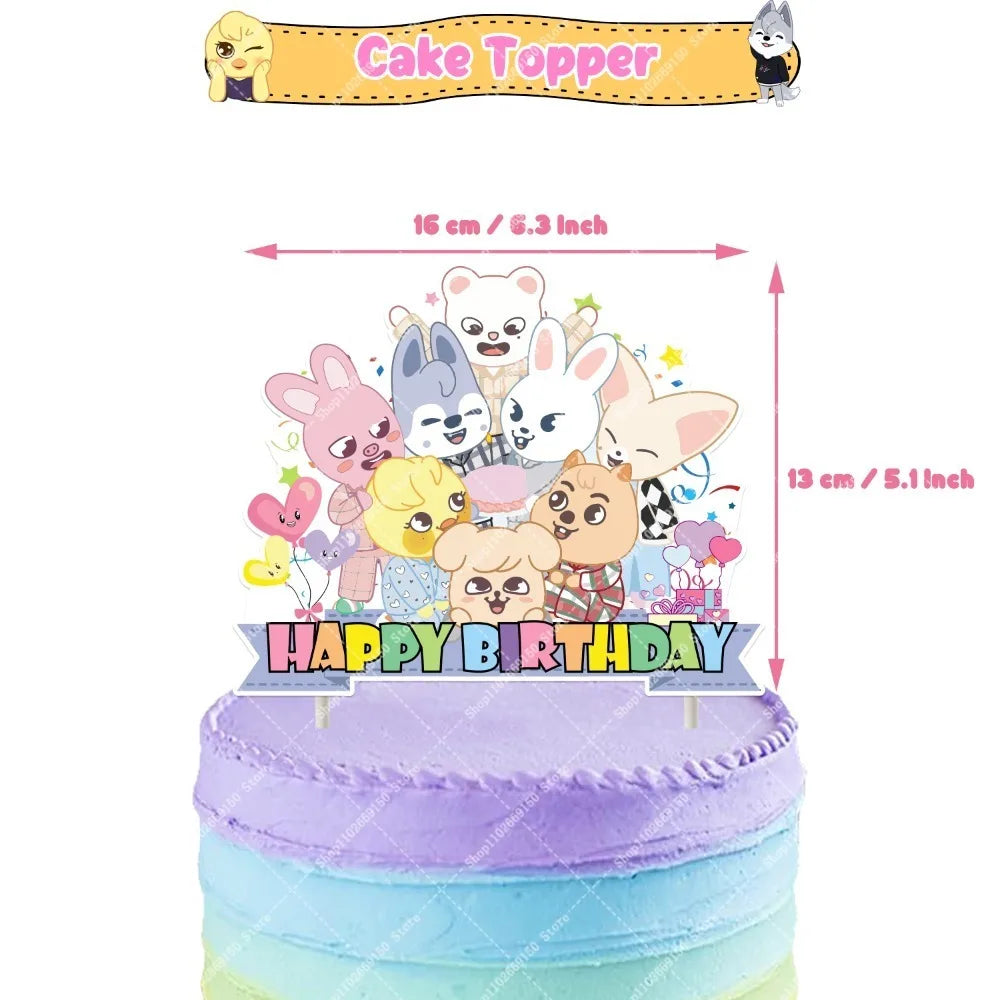 SKZ OOed Children Birthday Banner and Balloons