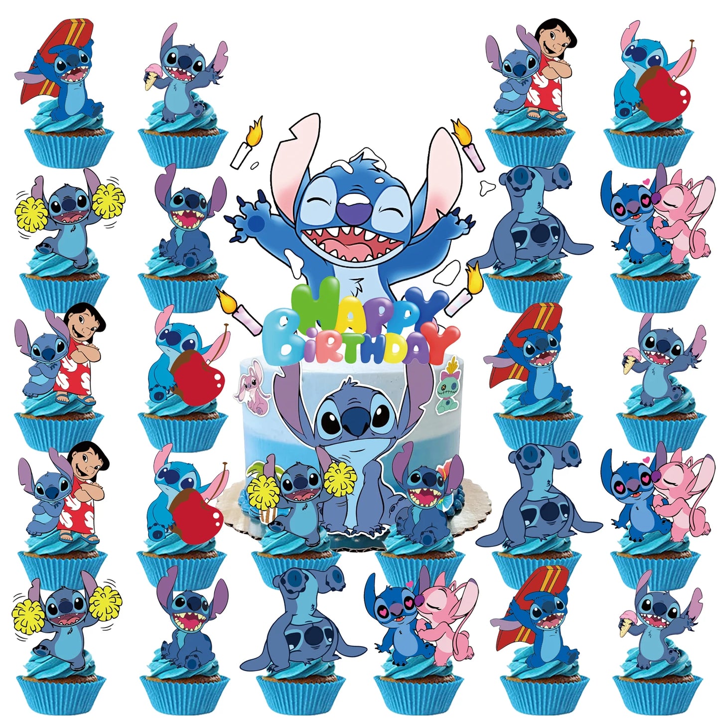 Stitch Birthday Decorations – Kids Cake Topper Kit