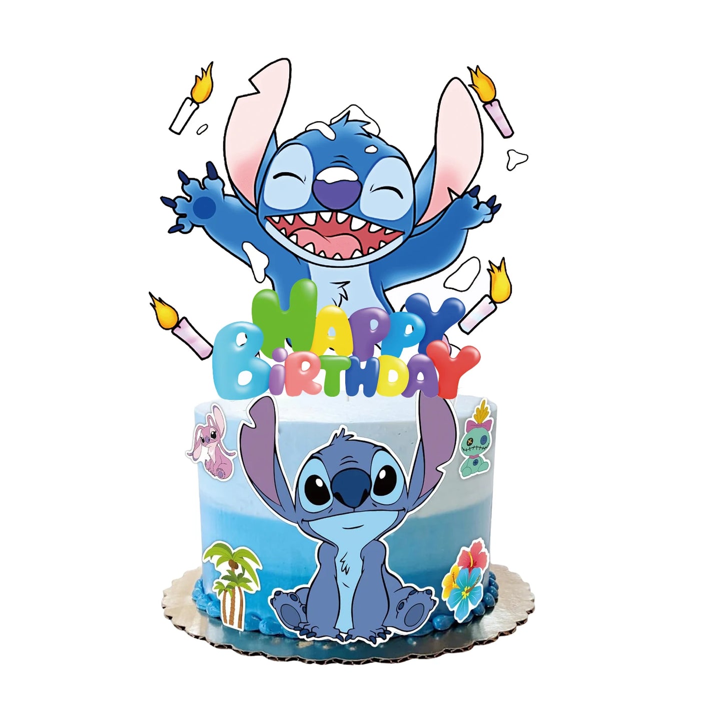Stitch Birthday Decorations – Kids Cake Topper Kit