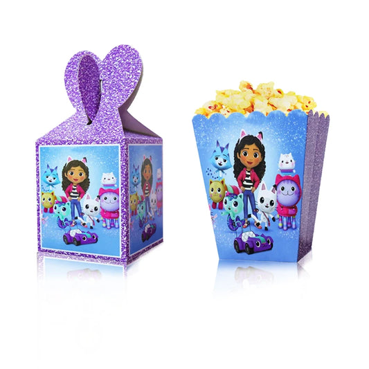 Popcorn box with character design on a white background