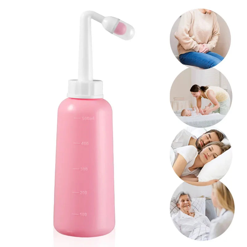 500ML pink baby butt shower cleaning bottle for postpartum feminine care and perineal recovery by Nestacular