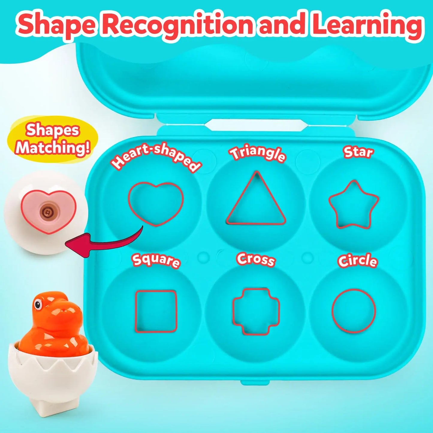 Toy with shape recognition and learning features on a blue background