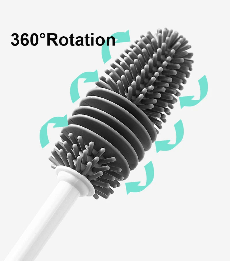 Cleaning brush with 360-degree rotation feature on a white background