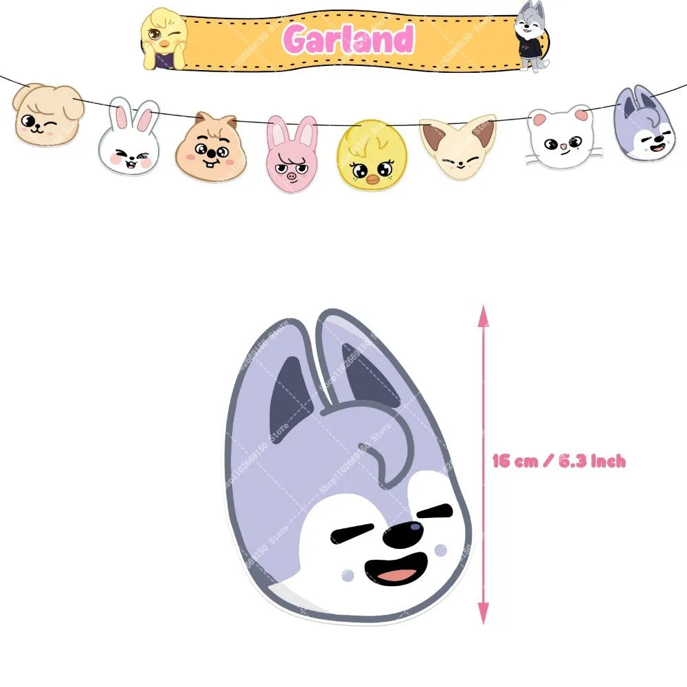 SKZ OOed Children Birthday Banner and Balloons