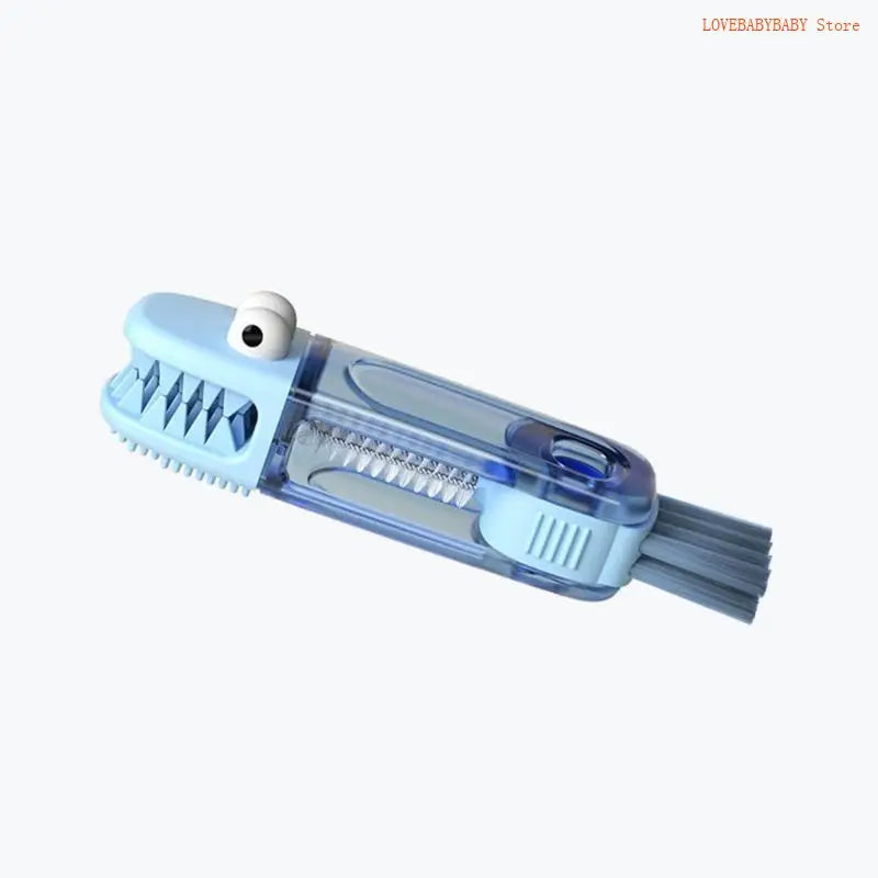 Cleaning tool with brush and scrubber on a white background