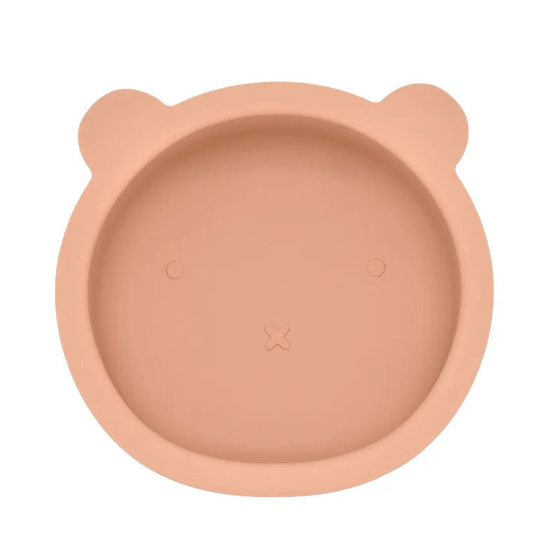 Ceramic bowl with bear ears on a white background