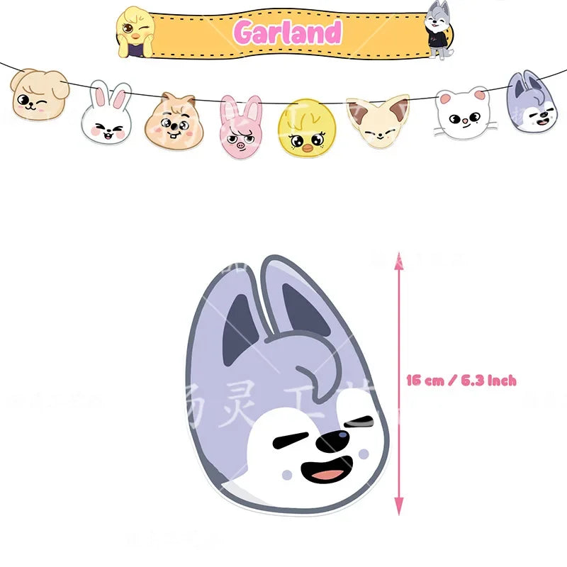 SKZ OOed Children Birthday Banner and Balloons