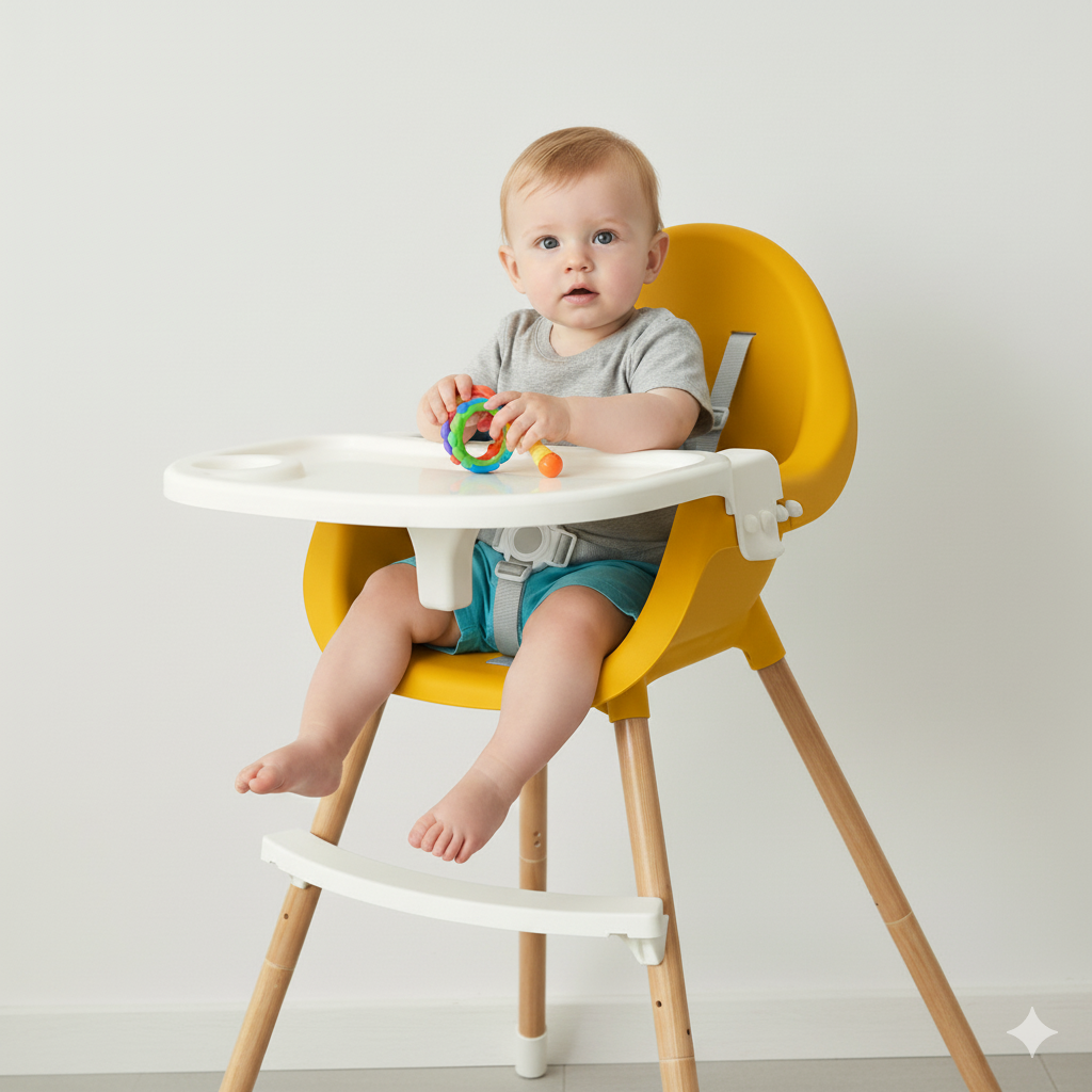 Bao Bao High Chair: A foldable and portable multi-functional high chair for children, designed to be a large baby dining table cha