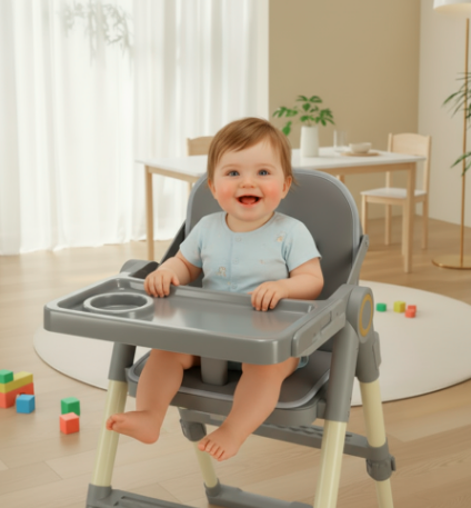 KonaTot High-Legged Baby Feeding Chair - Adjustable & Foldable Infant Seating for Ages 3 to 36 Months