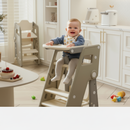 SixTree Two-in-One Foldable & Portable Children's High Chair & Bench - All-in-One Plastic Furniture for Ages 0-6