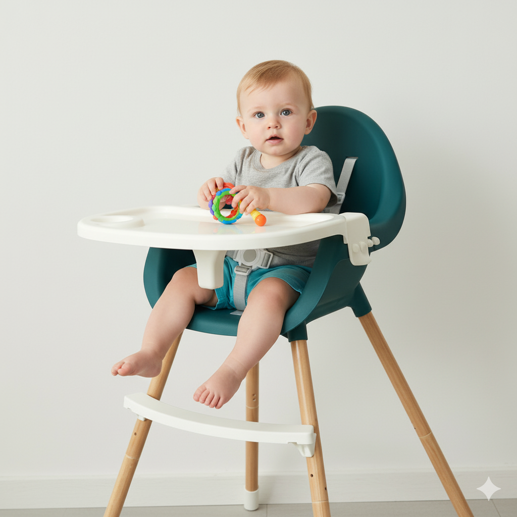 Bao Bao High Chair: A foldable and portable multi-functional high chair for children, designed to be a large baby dining table cha