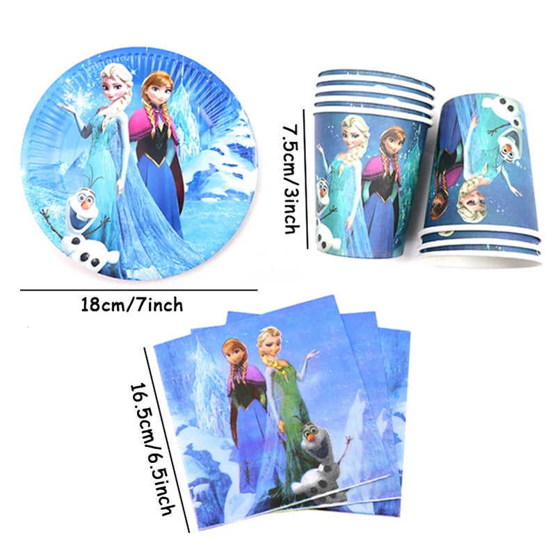 Enchanting Frozen Anna & Elsa Birthday Party Supplies – Disposable Tableware, Plates, Cups, Napkins, Balloons for Kids & Baby Showers