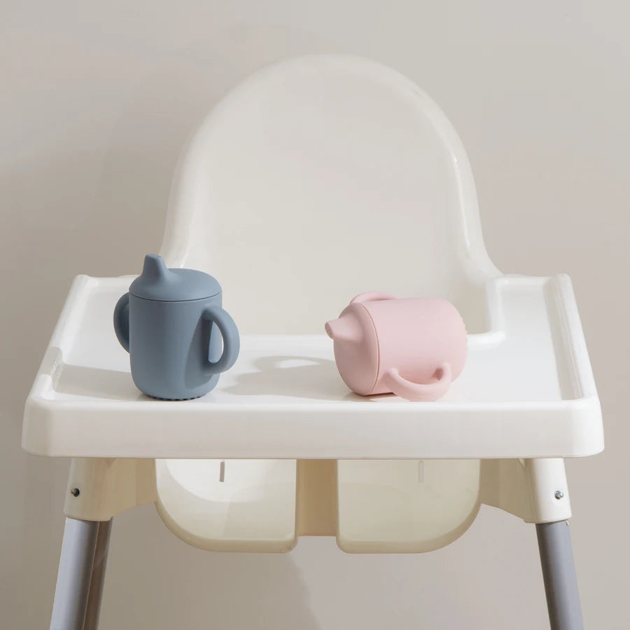 Portable Silicone Baby Feeding Cups - Ideal for Infants and Toddlers with Easy Grip Handles