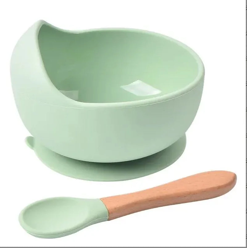 Ultimate Spill-Proof Silicone Baby Feeding Bowl and Spoon Set - Safe & Durable Tableware for Happy Mealtimes!