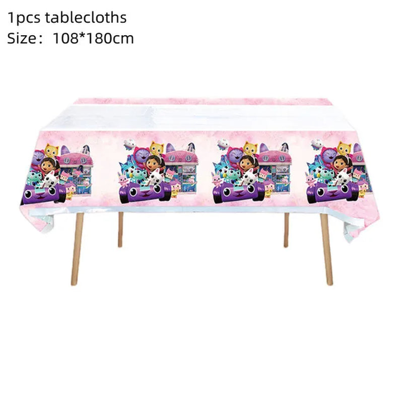 Charming Pink Gabby Dollhouse Birthday Party Supplies - Disposable Tableware, Cups, Plates, Balloons & Banners for Girls Baby Showers!