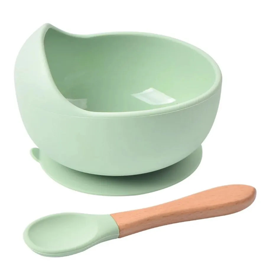 Ultimate Spill-Proof Silicone Baby Feeding Bowl and Spoon Set - Safe & Durable Tableware for Happy Mealtimes!