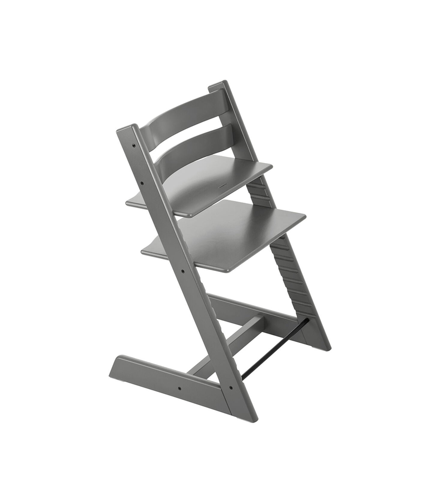 Gray high chair on a white background