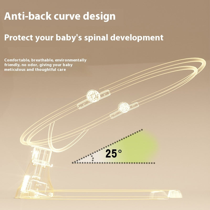 Diagram of an anti-back curve design with text on a beige background