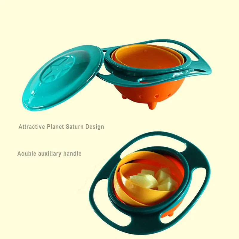 Revolutionary 360° Gyro Bowl - Spill-Resistant Feeding Dish for Kids & Baby Training