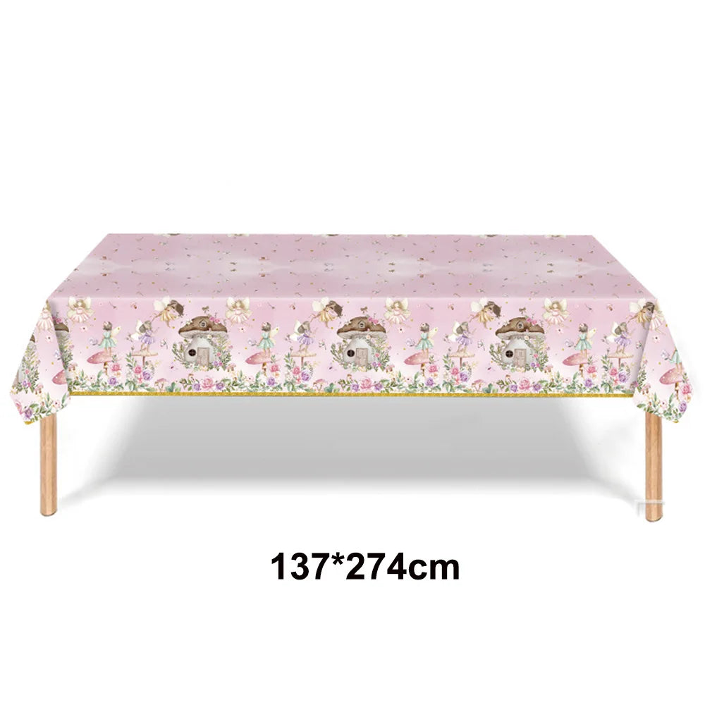 Whimsical Pink Butterfly Fairy Disposable Tableware Set – Perfect for Girls' Birthday Parties, Weddings, and Baby Showers!