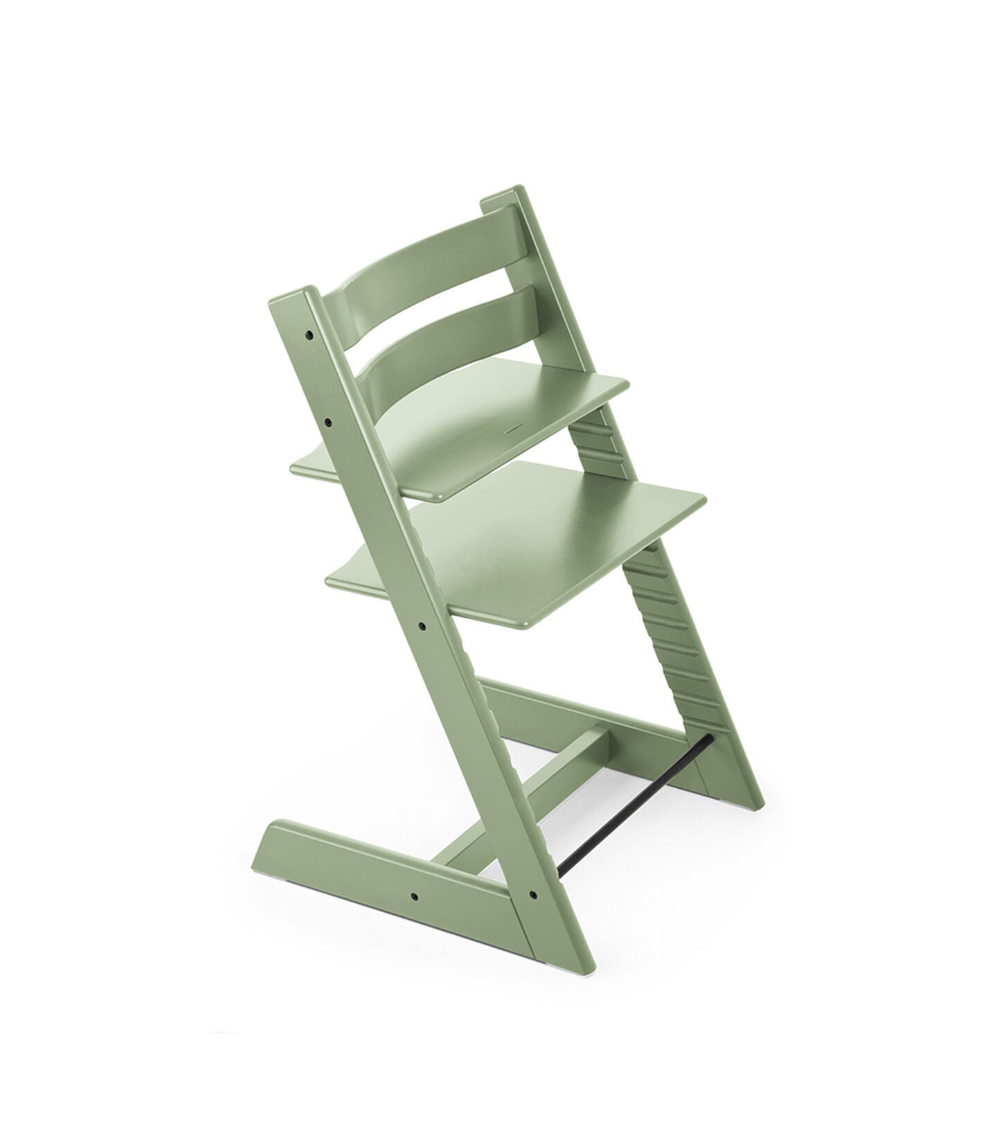 Green children's chair on a white background