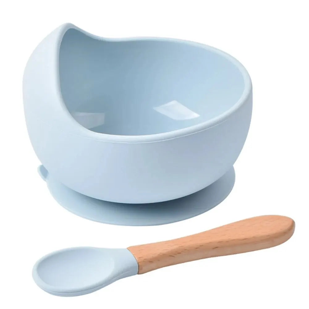 Ultimate Spill-Proof Silicone Baby Feeding Bowl and Spoon Set - Safe & Durable Tableware for Happy Mealtimes!