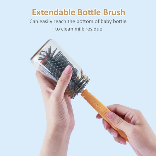 Totora Portable Silicone Baby Bottle Brush Set – Nipple & Bottle Cleaner